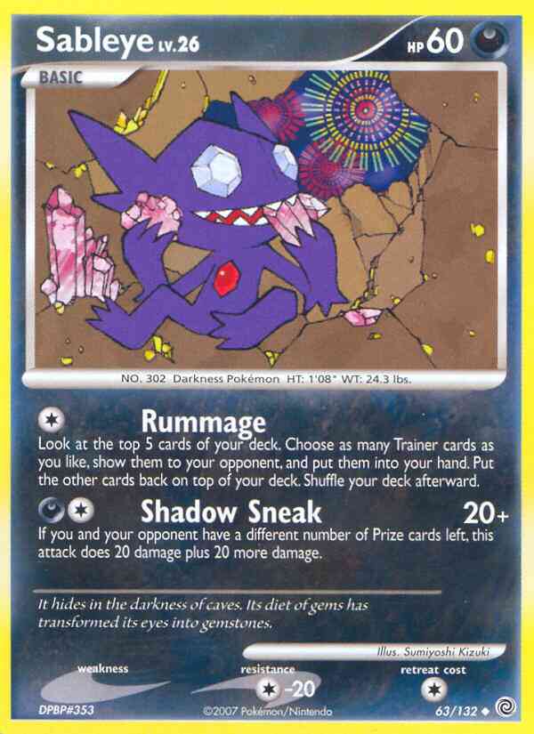 Sableye - 63/132 - Uncommon [dp3-63] [Non-Holo]