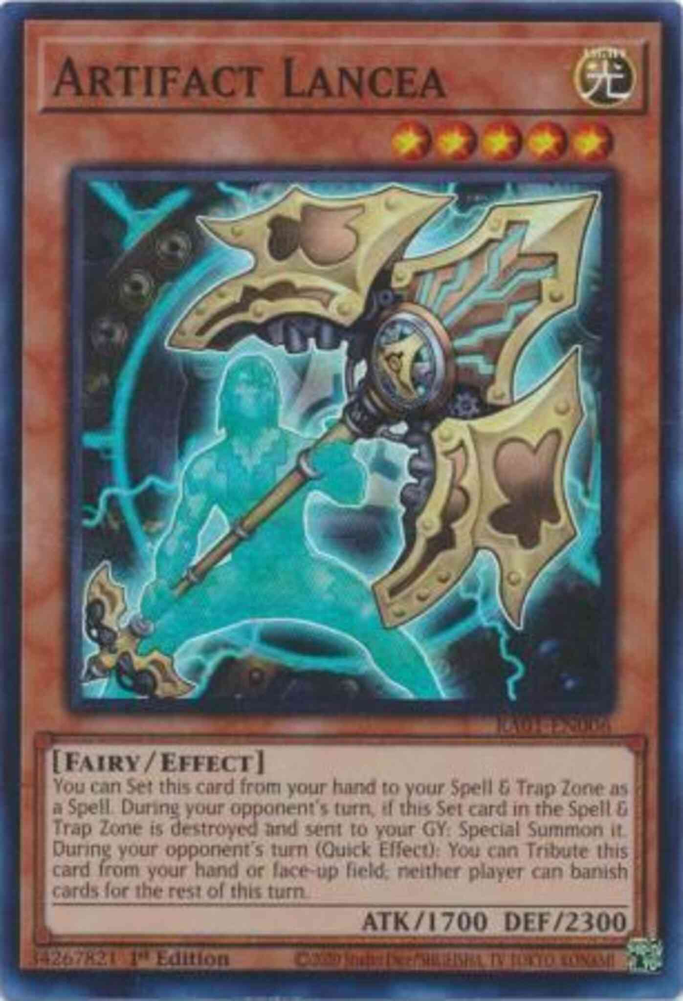 Artifact Lancea - RA01-EN006 - Super Rare - 1st Edition