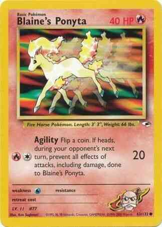 Blaine's Ponyta - 63/132 - Common - Unlimited [gym1U-63] [Non-Holo]