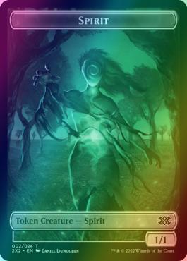 Liliana, the Last Hope Emblem (23) // Spirit Token (02) [Double Masters 2022: Tokens] [Foil]