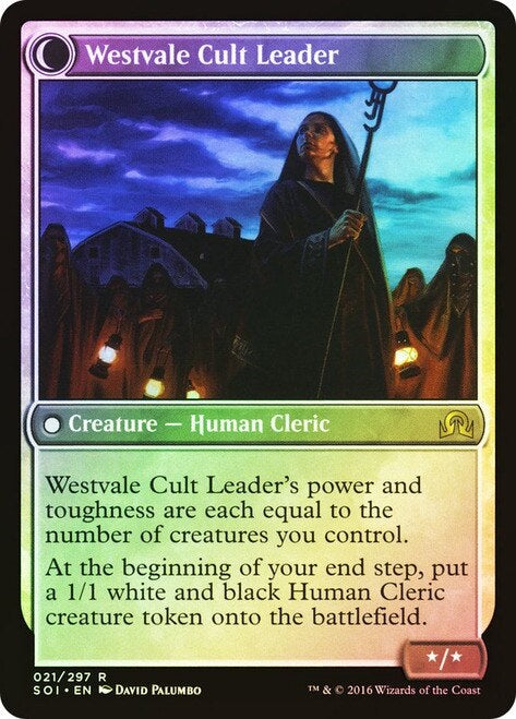 Hanweir Militia Captain // Westvale Cult Leader [21s] [Shadows over Innistrad Promos] [Foil]