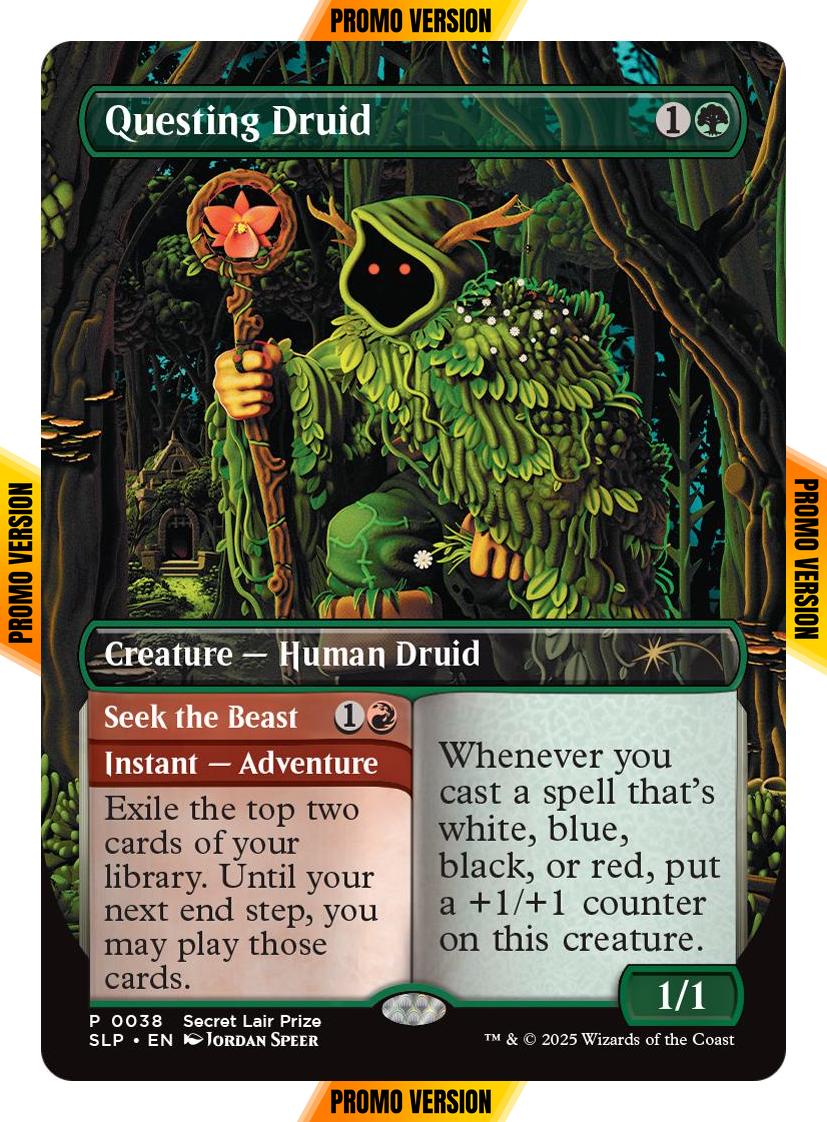 Questing Druid // Seek the Beast [0038] [Borderless] [Secret Lair Promo] [Non-Foil]