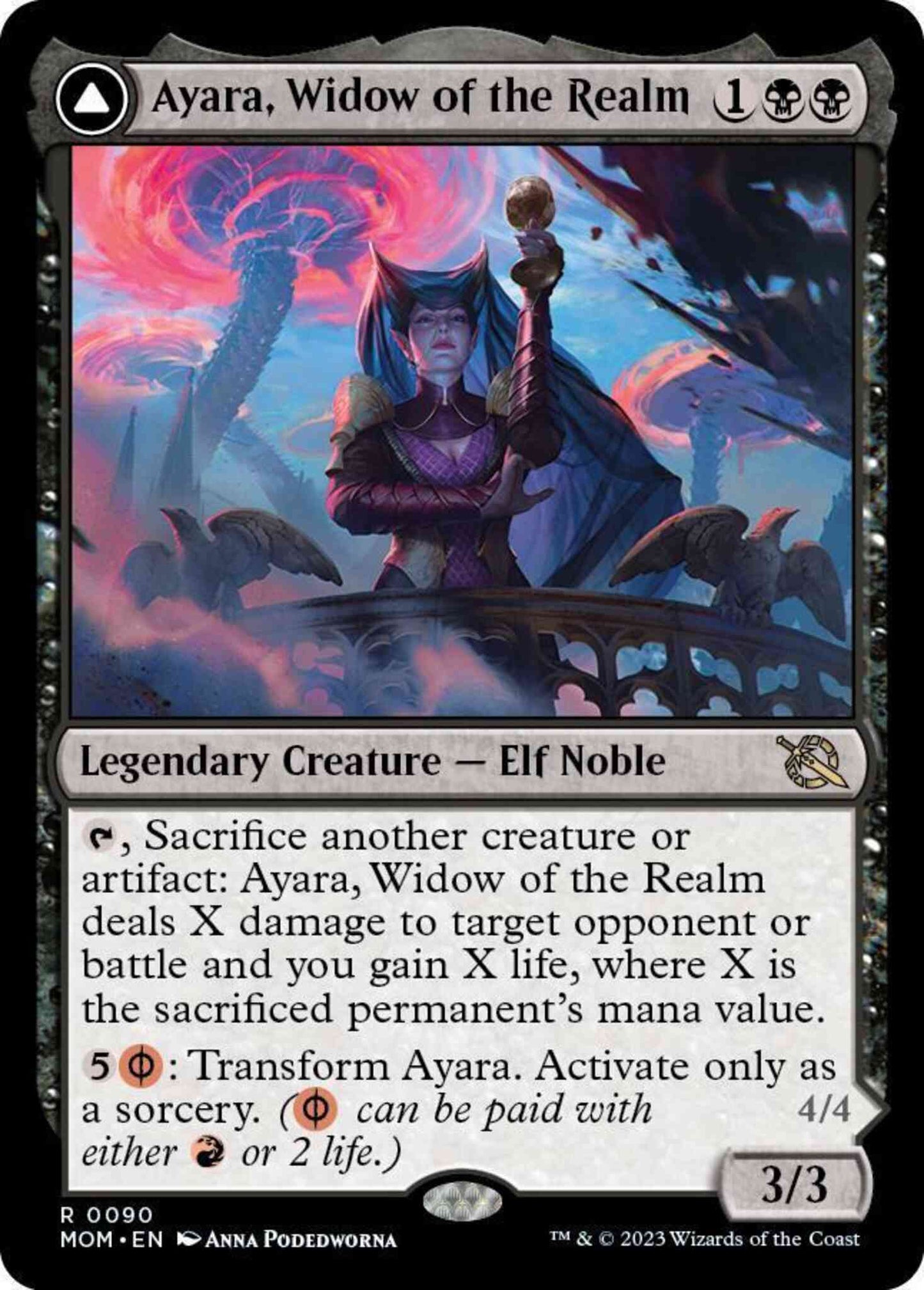 Ayara, Widow of the Realm // Ayara, Furnace Queen [90] [March of the Machine] [Non-Foil]
