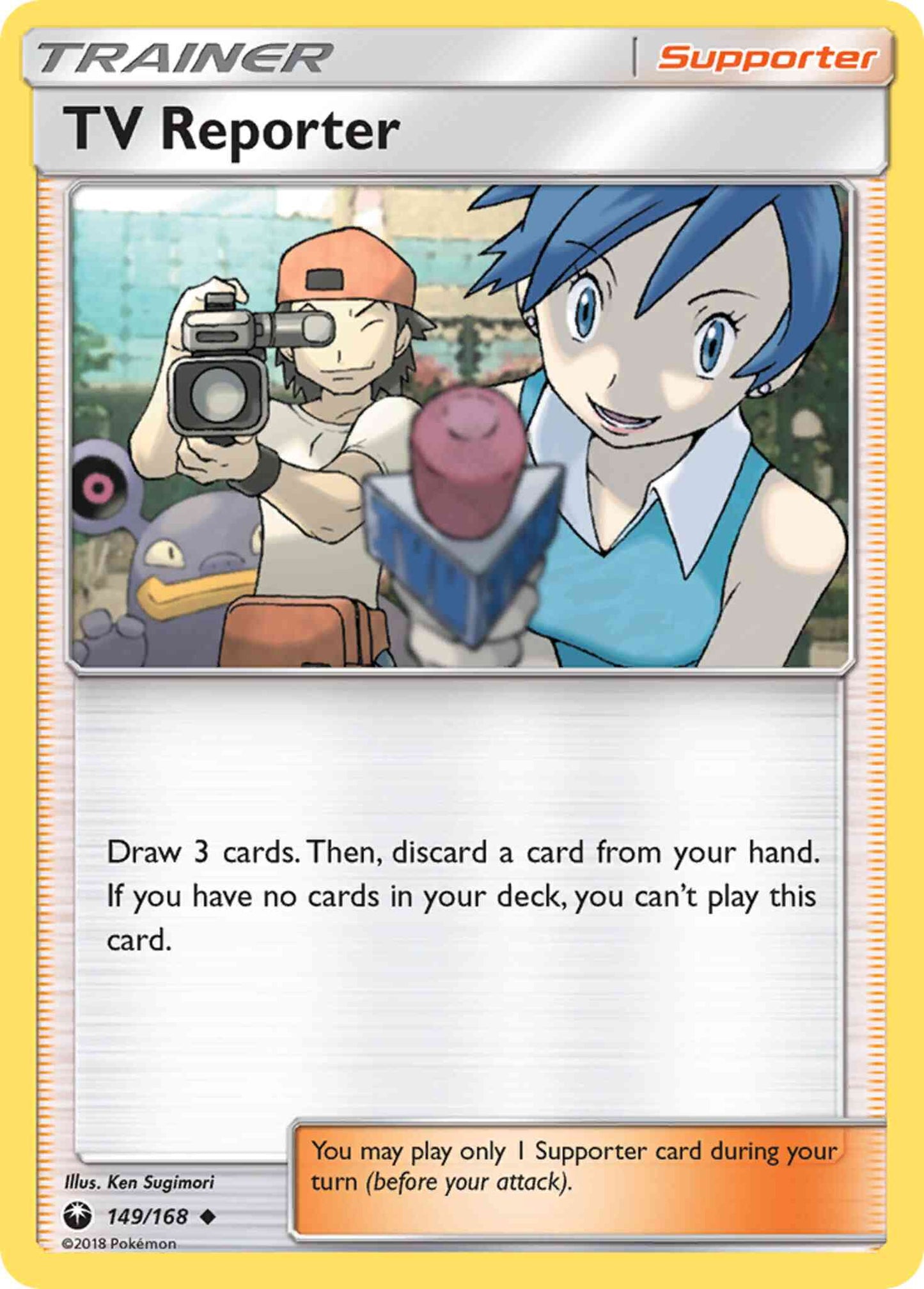 TV Reporter - 149/168 - Uncommon [sm7-149] [Non-Holo]