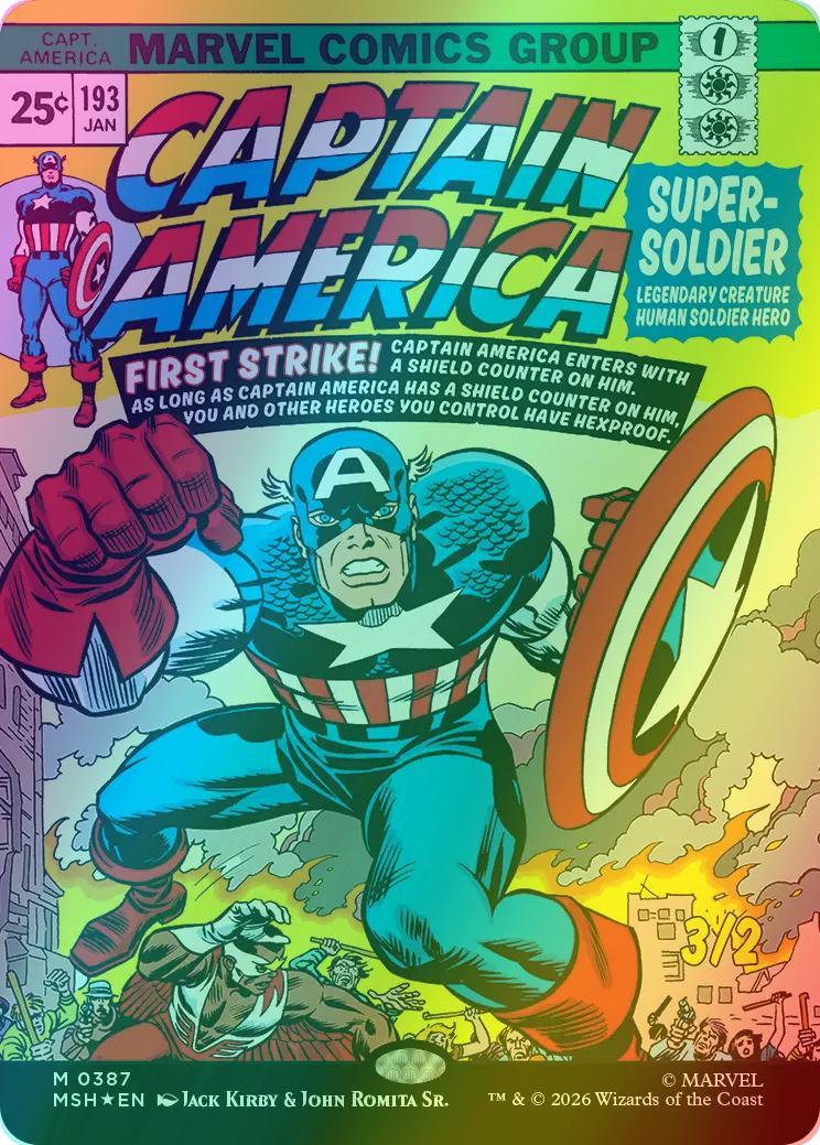 Captain America, Super-Soldier [387] [Borderless] [Classic Comic] [Marvel Super Heroes] [Foil]