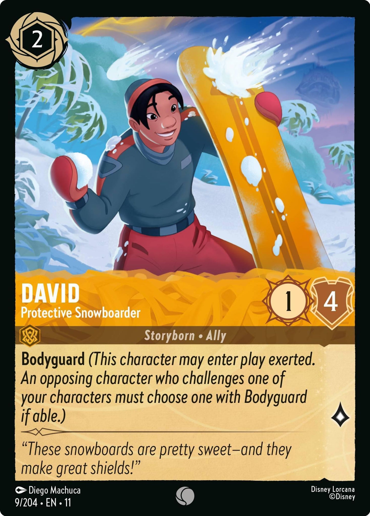 David - Protective Snowboarder - 9/204 [Winterspell] [Non-Foil]