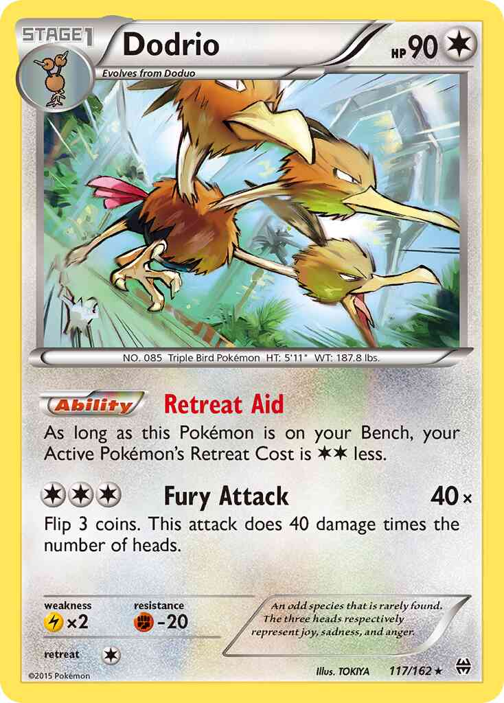 Dodrio - 117/162 - Rare [xy8-117] [Reverse Holo]