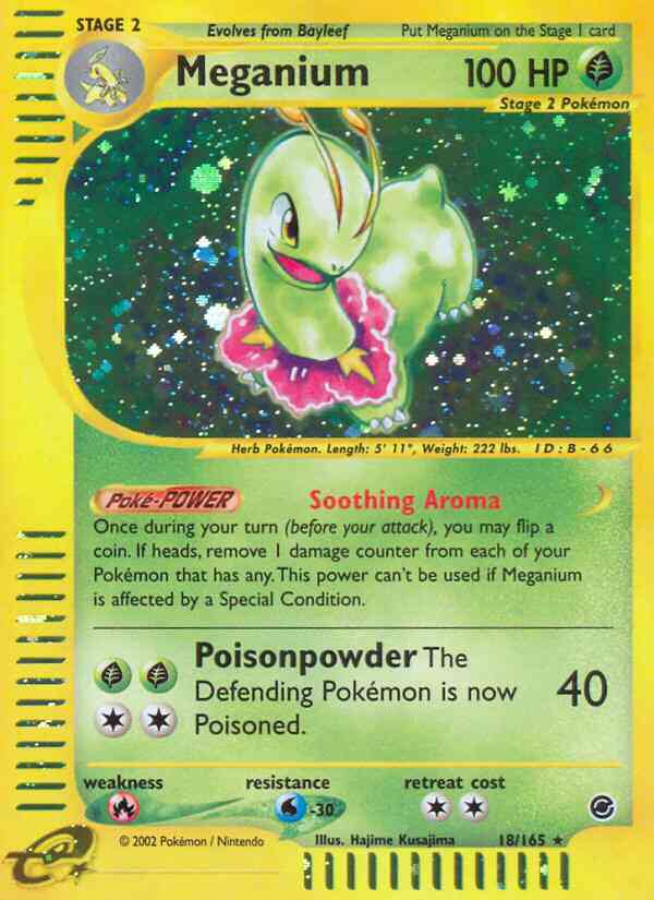 Meganium - 18/165 - Rare [ecard1-18] [Reverse Holo]