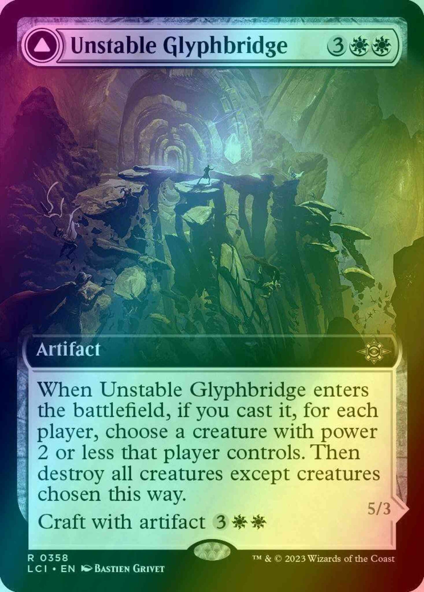 Unstable Glyphbridge // Sandswirl Wanderglyph [358] [Extended Art] [The Lost Caverns of Ixalan] [Foil]