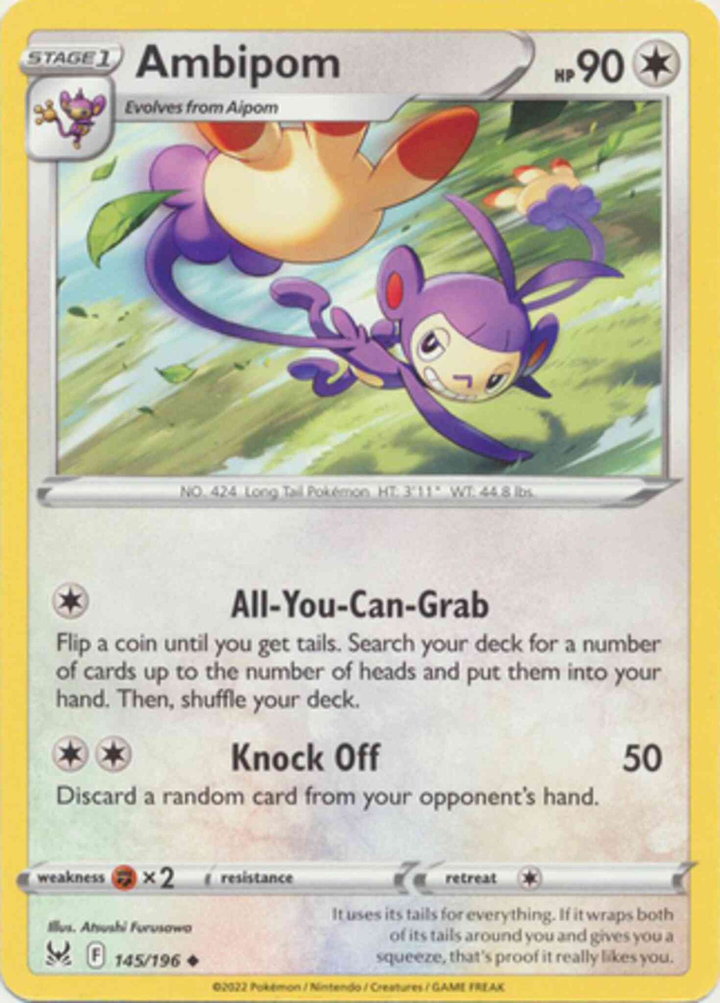 Ambipom - 145/196 - Uncommon [swsh11-145] [Non-Holo]