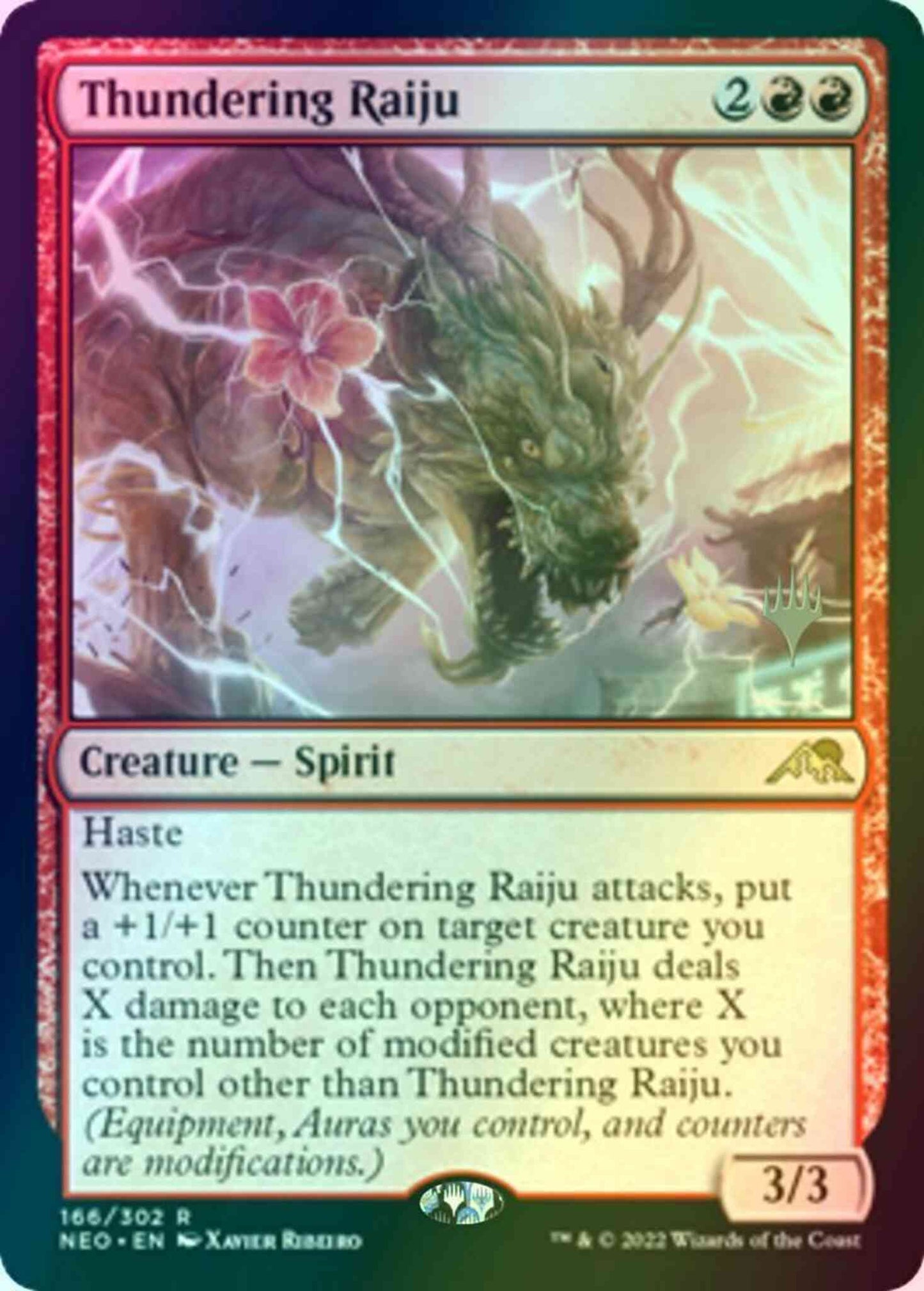 Thundering Raiju [Promo Pack] [166p] [Kamigawa: Neon Dynasty: Promos] [Foil]