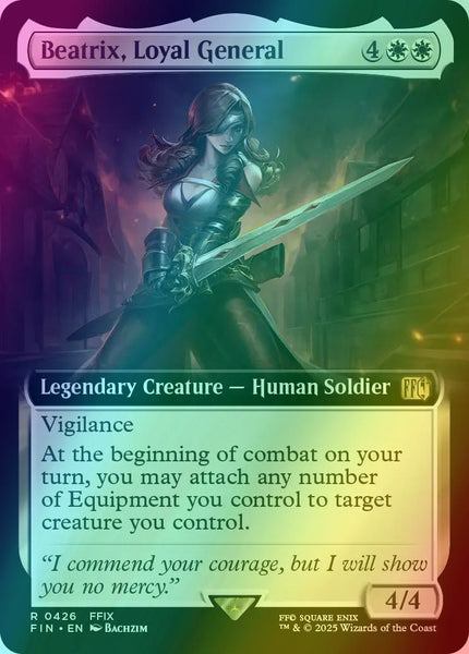 beatrix final fantasy mtg Beatrix, Loyal General [426] [Extended Art] [FINAL FANTASY] [Foil] – Face to Face Games Option:Snow White WeeklyRestock All cards will be Lorcana TCG: Reign of
