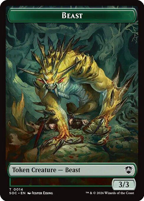 Beast Token (14) // Fractal Token (04) [Secrets of Strixhaven: Commander: Tokens] [Non-Foil]