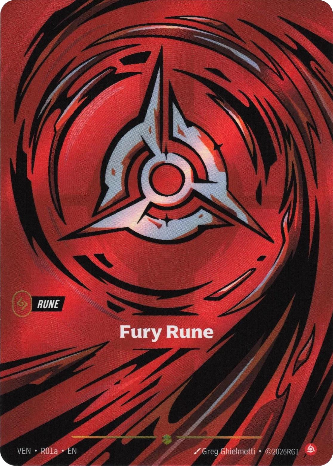 Fury Rune (Alternate Art) - R01a [Vendetta] [Foil]