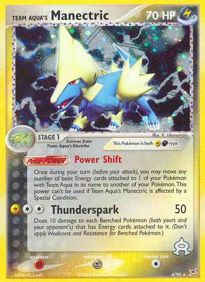 Team Aqua's Manectric - 4/95 - Rare Holo [ex4-4] [Reverse Holo]