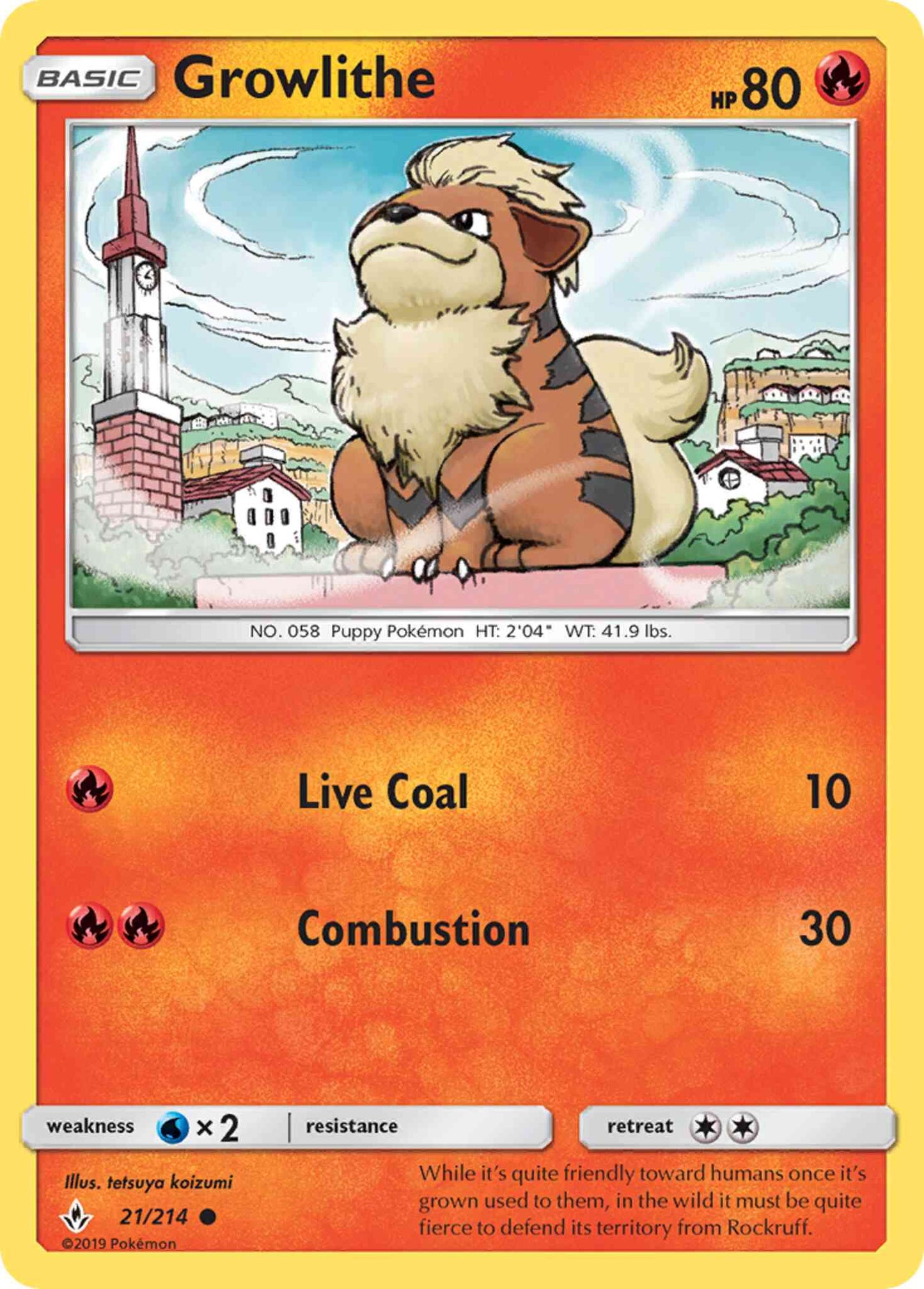 Growlithe - 21/214 - Common [sm10-21] [Reverse Holo]