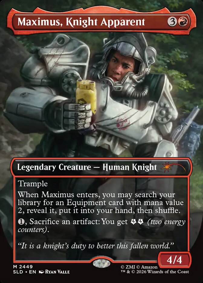 Maximus, Knight Apparent [2449] [Borderless] [Fallout: Beyond Vault 33] [Secret Lair Drop] [Non-Foil]