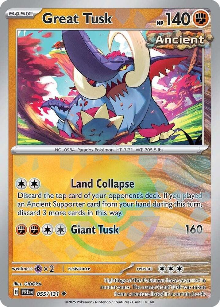 Great Tusk - Poké Ball Pattern - 055/131 - Uncommon [sv085-055] [Reverse Holo]