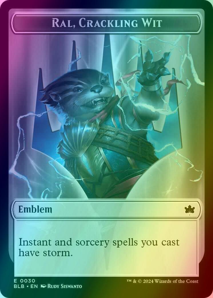 Bushy Bodyguard Token (20) // Ral, Crackling Wit Emblem (30) [Bloomburrow: Tokens] [Foil]