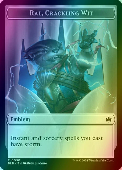 Bushy Bodyguard Token (20) // Ral, Crackling Wit Emblem (30) [Bloomburrow: Tokens] [Foil]