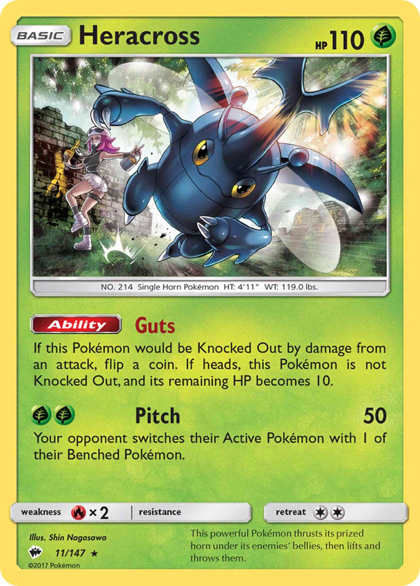 Heracross - 11/147 - Rare [sm3-11] [Reverse Holo]