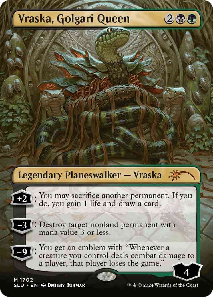 Vraska, Golgari Queen [1702] [Borderless] [Showcase: Bloomburrow] [Secret Lair Drop] [Non-Foil]