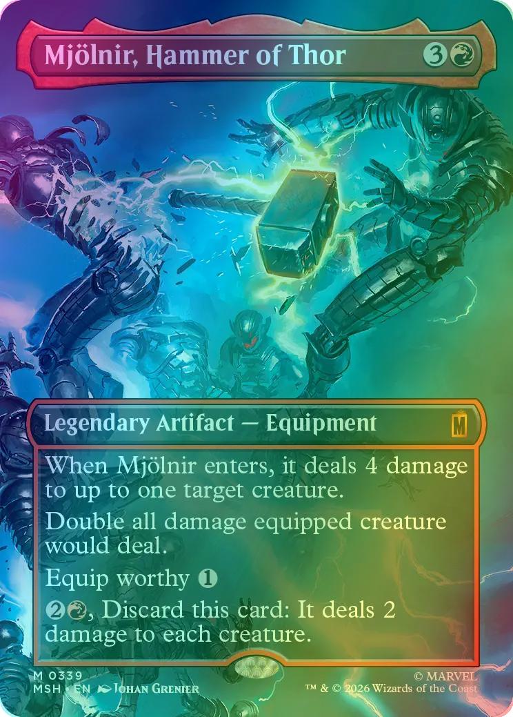 Mjölnir, Hammer of Thor [339] [Borderless] [Scene] [Marvel Super Heroes] [Foil]