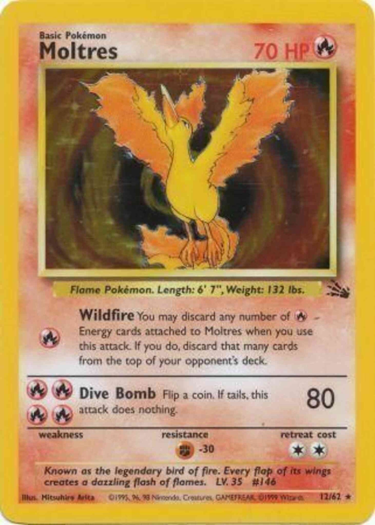 Moltres - 12/62 - Rare - Unlimited [base3U-12] [Holo]