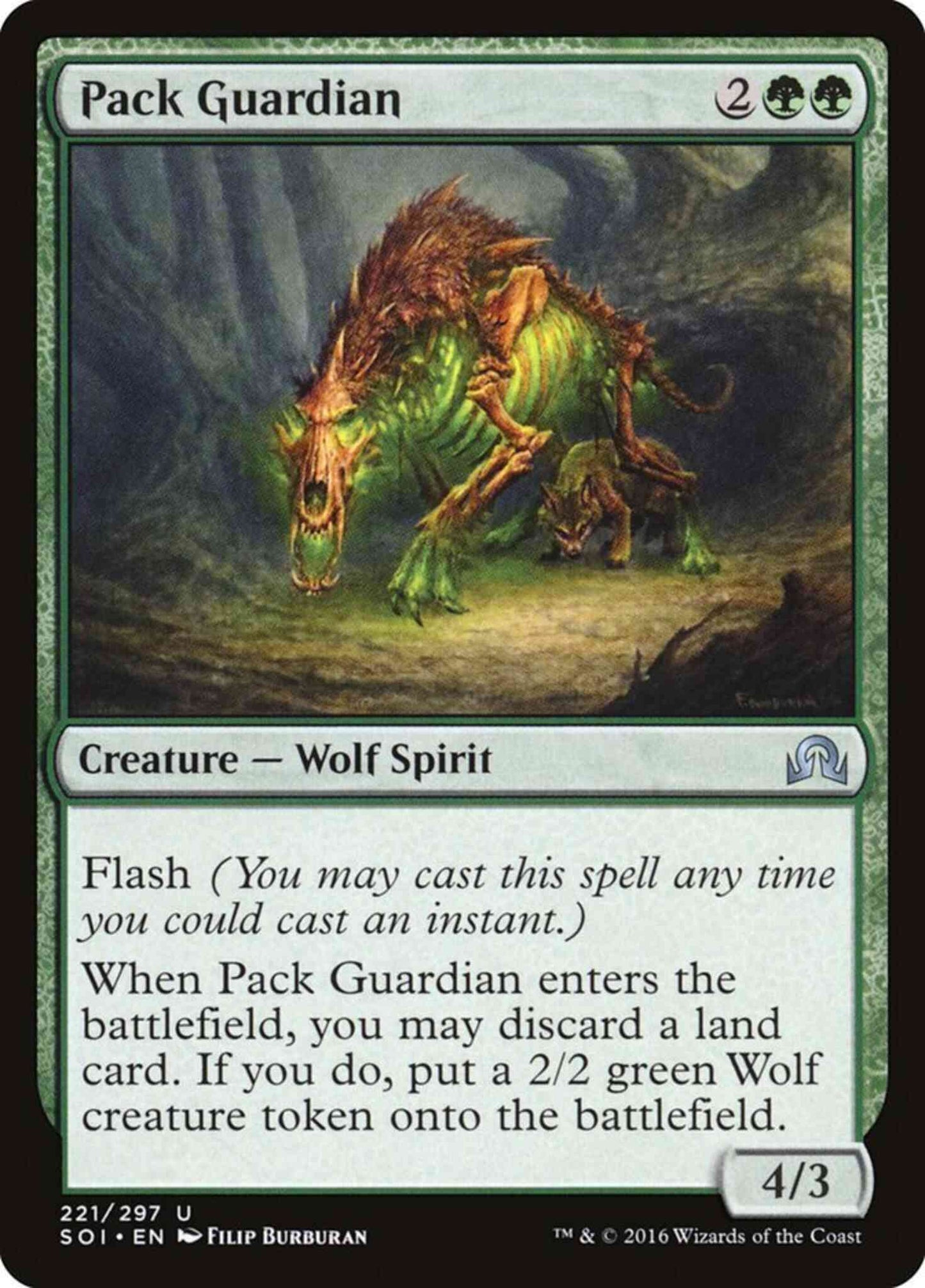 Pack Guardian [221] [Shadows over Innistrad] [Non-Foil]