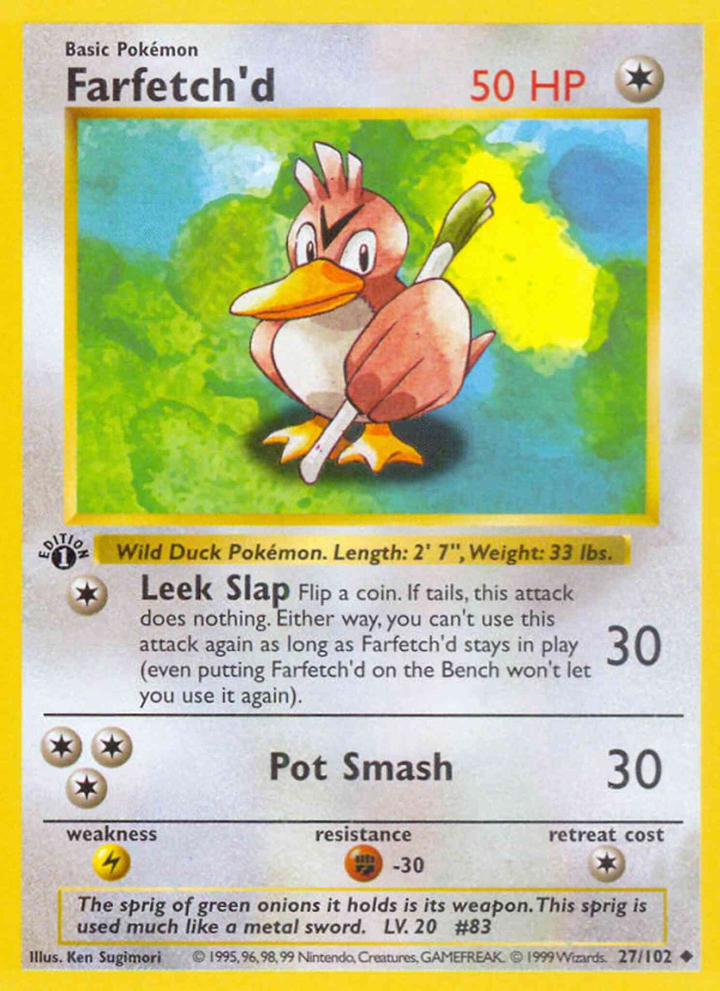 Farfetch'd - 27/102 - Uncommon - 1st Edition [base1-27] [Non-Holo]