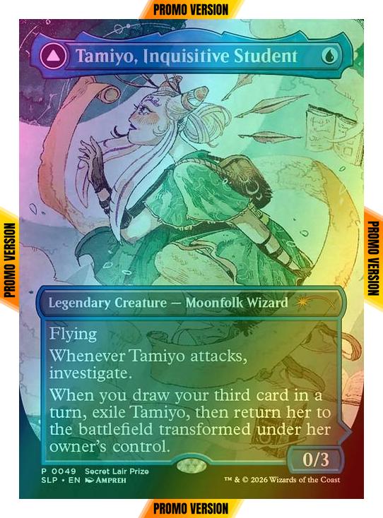 Tamiyo, Inquisitive Student // Tamiyo, Seasoned Scholar [0049] [Borderless] [Secret Lair Promo] [Foil]