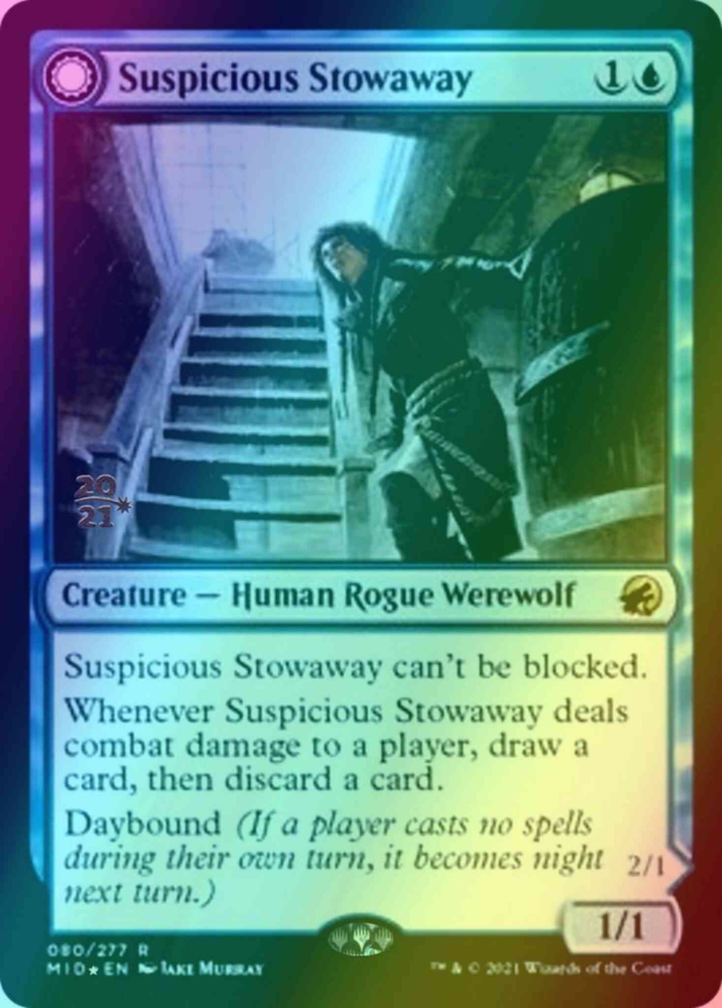 Suspicious Stowaway // Seafaring Werewolf [Prerelease] [80s] [Innistrad: Midnight Hunt Promos] [Foil]