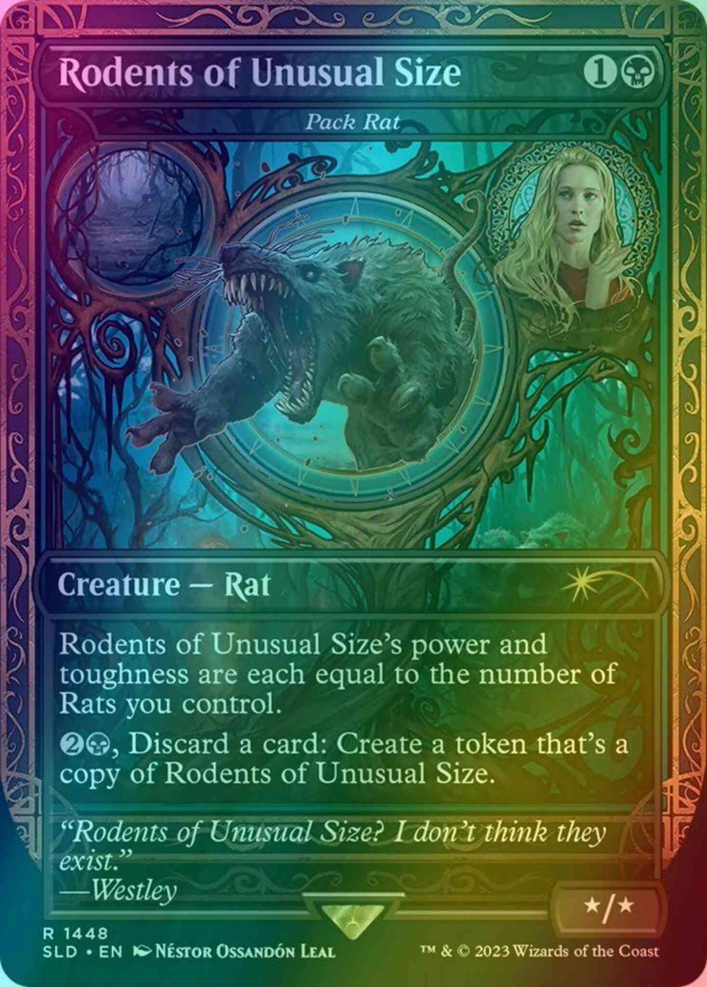 Rodents of Unusual Size - Pack Rat [1448] [Borderless] [The Princess Bride] [Secret Lair Drop] [Foil]