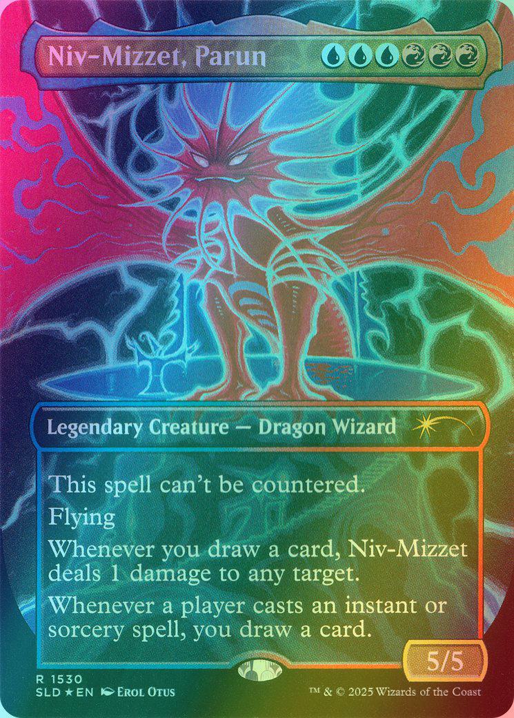 Niv-Mizzet, Parun [1530] [Borderless] [A Devastation of Dragons] [Secret Lair Drop] [Foil]