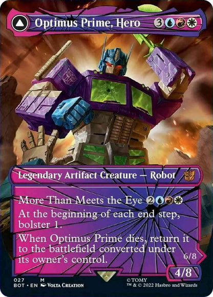 Optimus Prime, Hero // Optimus Prime, Autobot Leader [27] [Borderless] [Shattered Glass] [Universes Beyond: Transformers] [Non-Foil]