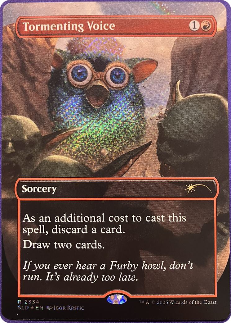 Tormenting Voice [2334] [Borderless] [Furby: The Gathering] [Secret Lair Drop] [Confetti Foil]