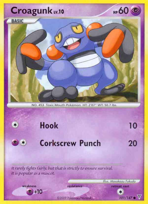 Croagunk - 101/147 - Common [pl3-101] [Reverse Holo]