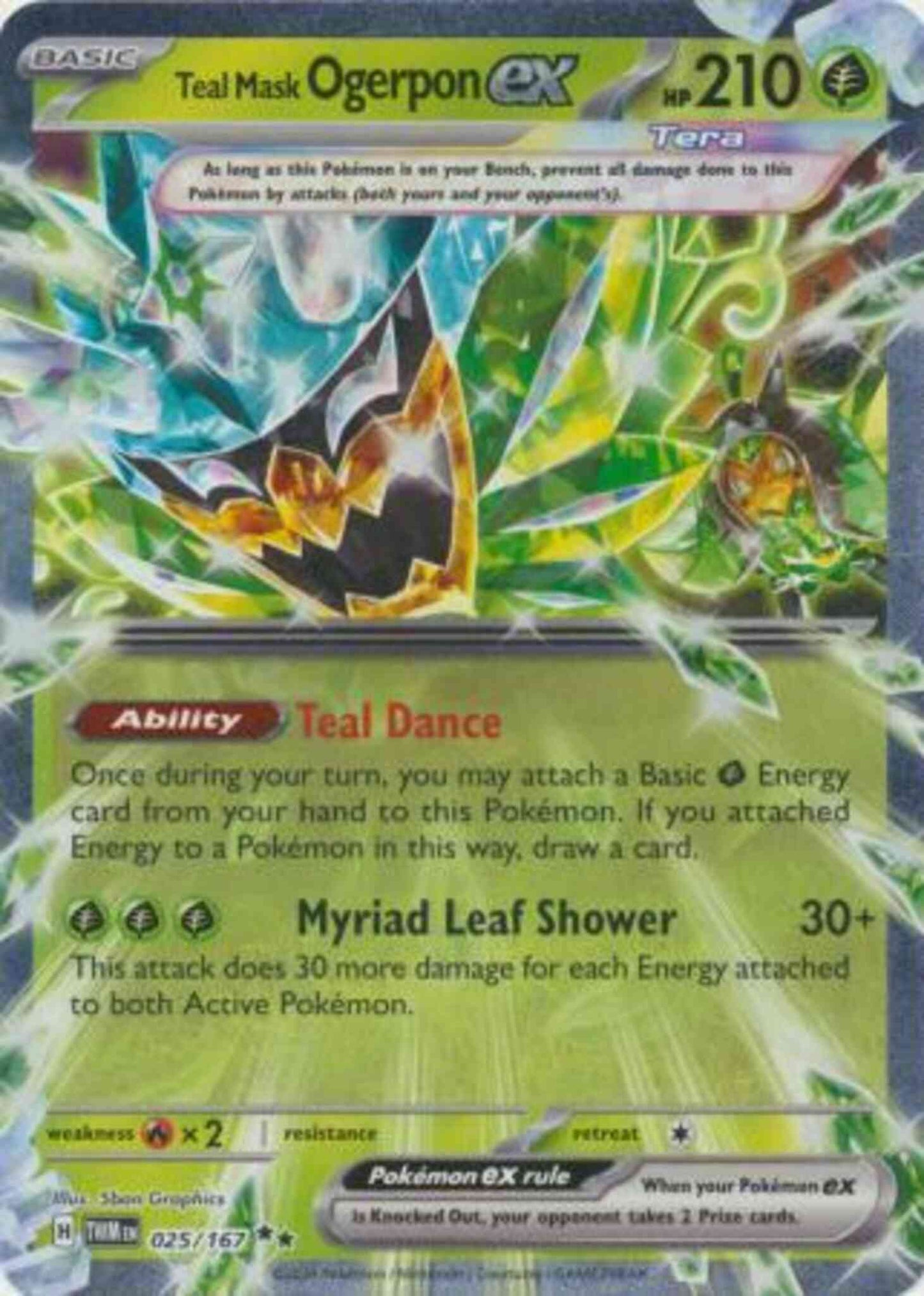 Teal Mask Ogerpon ex - 025/167 - Double Rare [sv06-025] [Ultra]
