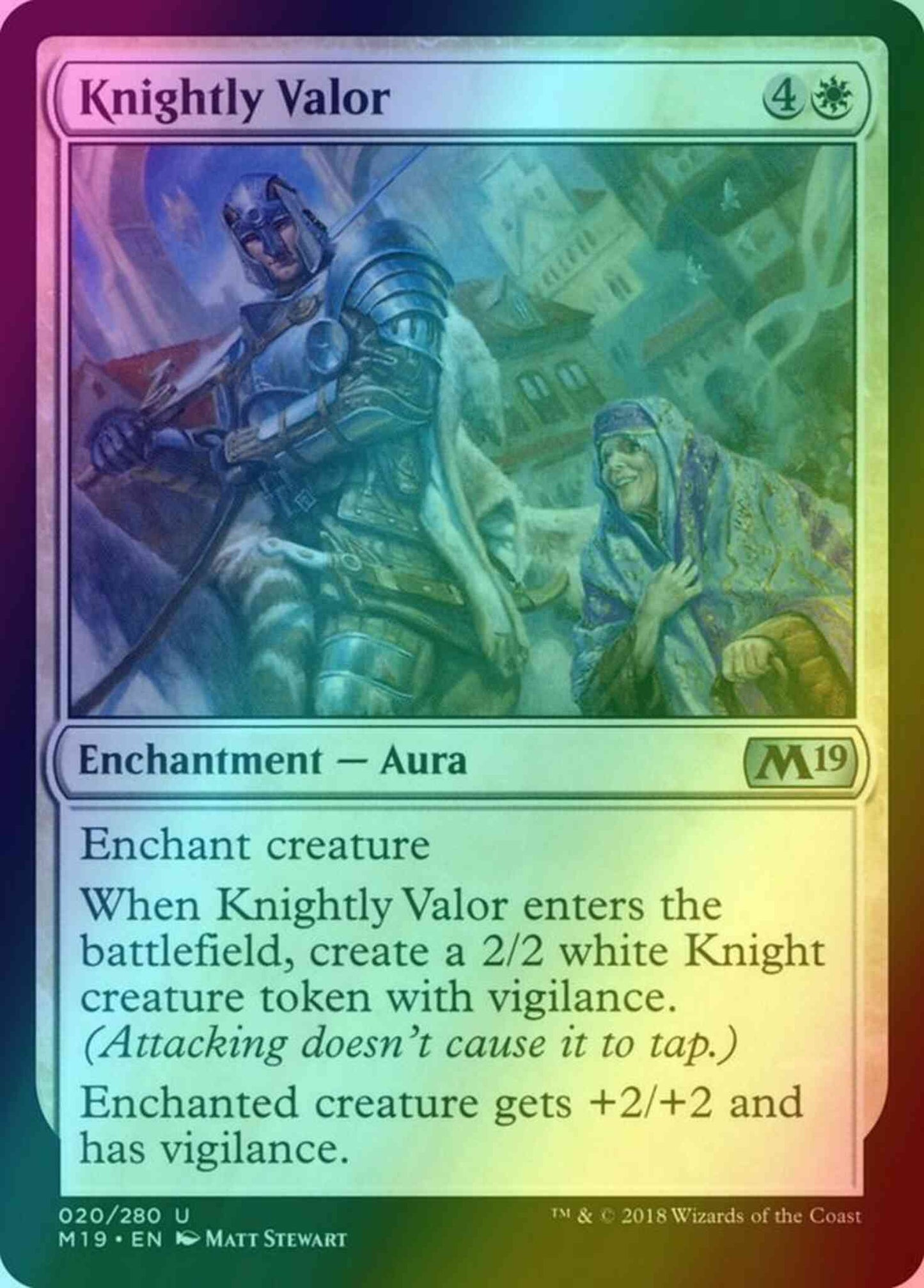 Knightly Valor [Core Set 2019] [Foil]