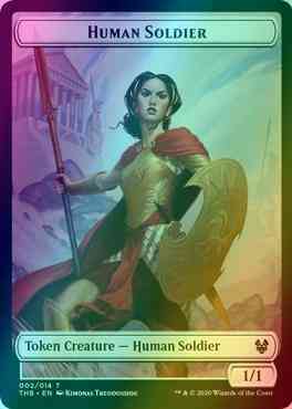 Human Soldier Token (02) // Zombie Token (07) [Theros Beyond Death Tokens] [Foil]