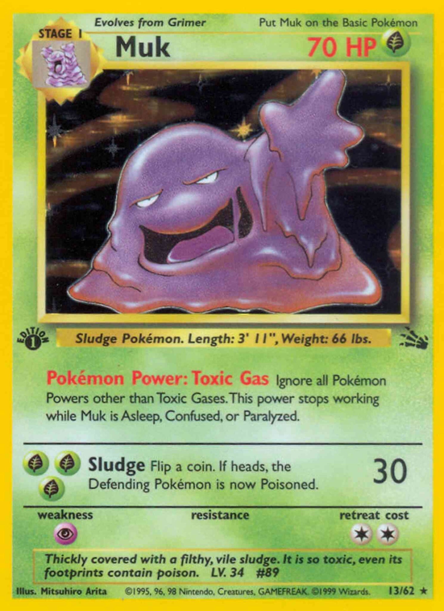 Muk - 13/62 - Rare - 1st Edition [base3-13] [Holo]