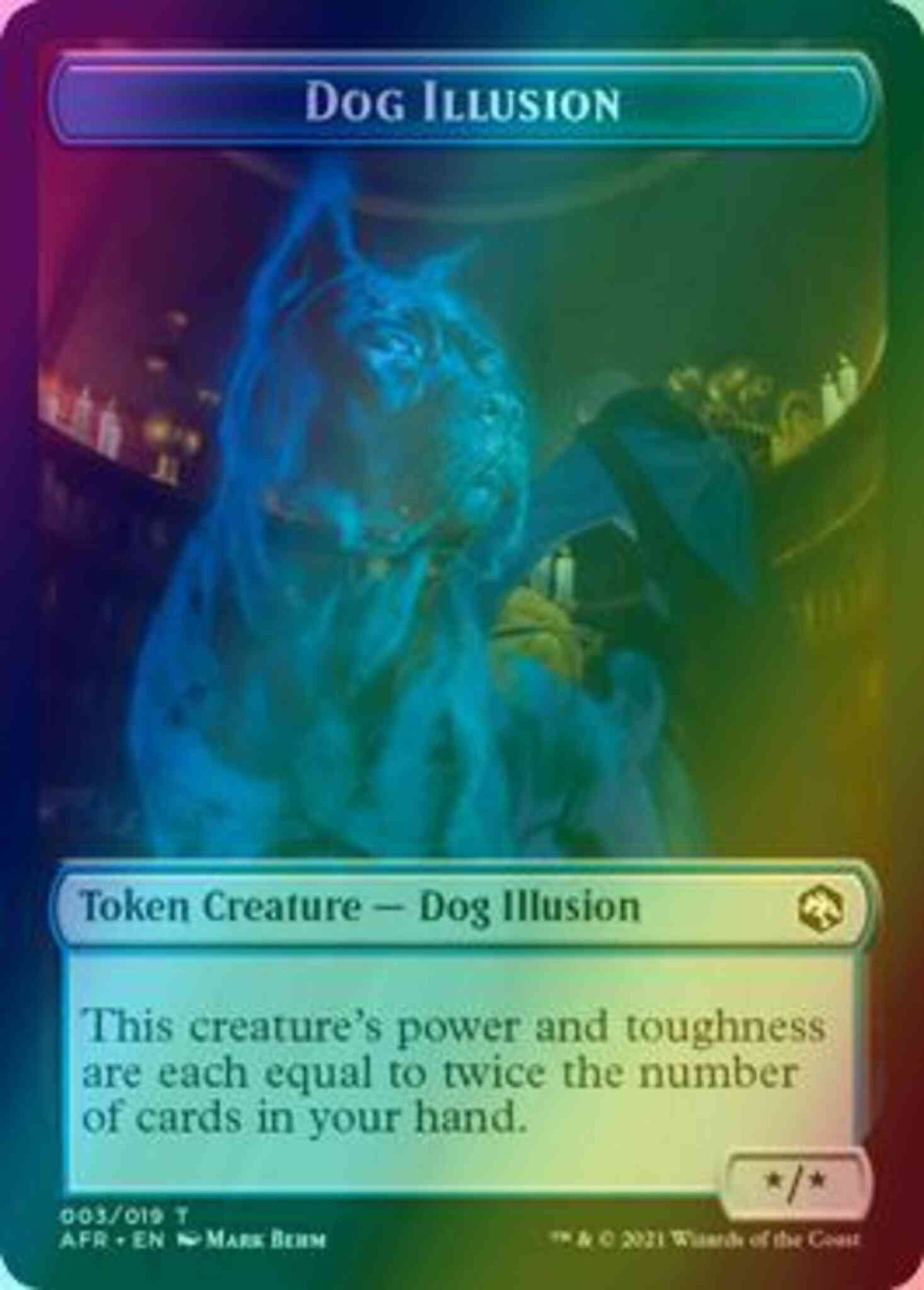 Dog Illusion Token (03) // Mordenkainen Emblem (18) [Adventures in the Forgotten Realms: Tokens] [Foil]