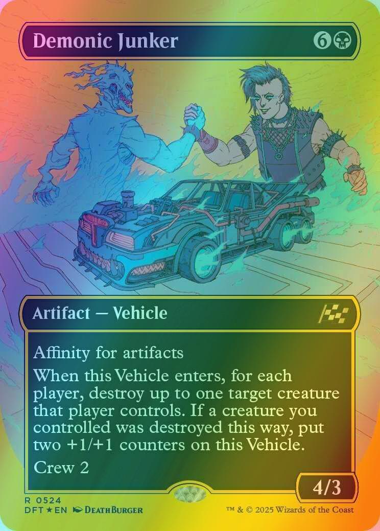 Demonic Junker [524] [Borderless] [Revved Up] [Aetherdrift] [First-place Foil]