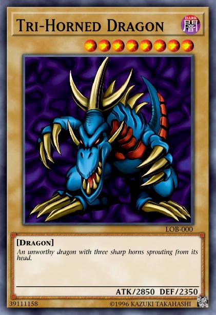 Tri-Horned Dragon - LOB-000 - Secret Rare - 1st Edition