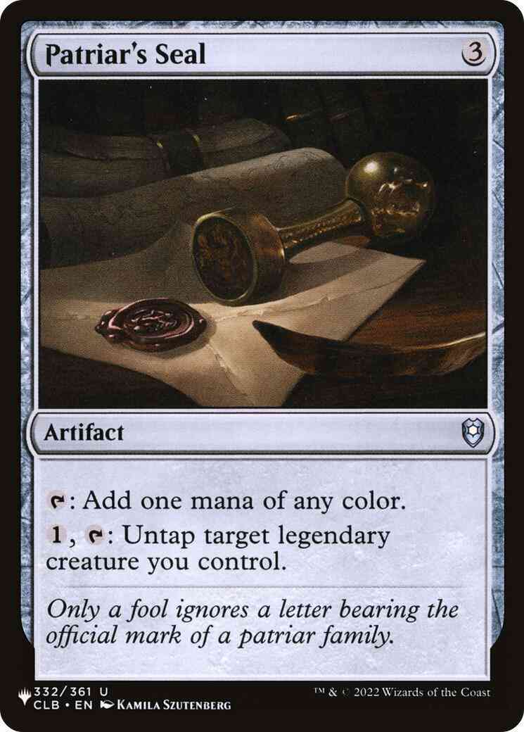 Patriar's Seal [CLB-332] [The List] [Non-Foil]