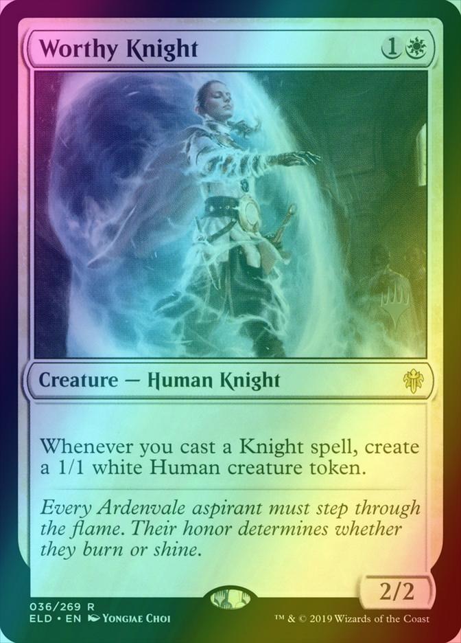 Worthy Knight [36p] [Promo Pack] [Throne of Eldraine Promos] [Foil]
