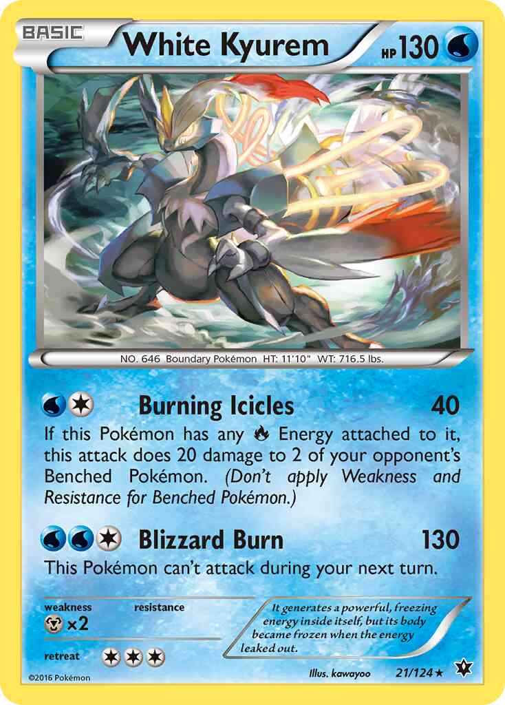 White Kyurem - 21/124 - Rare Holo [xy10-21] [Holo]