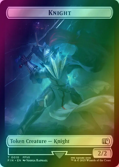 mtg final fantasy knight token (2/2 - Vigilance) by Tokens of Spirit Token Creature Knight Rarity Dion, Bahamut's Dominant // Bahamut,