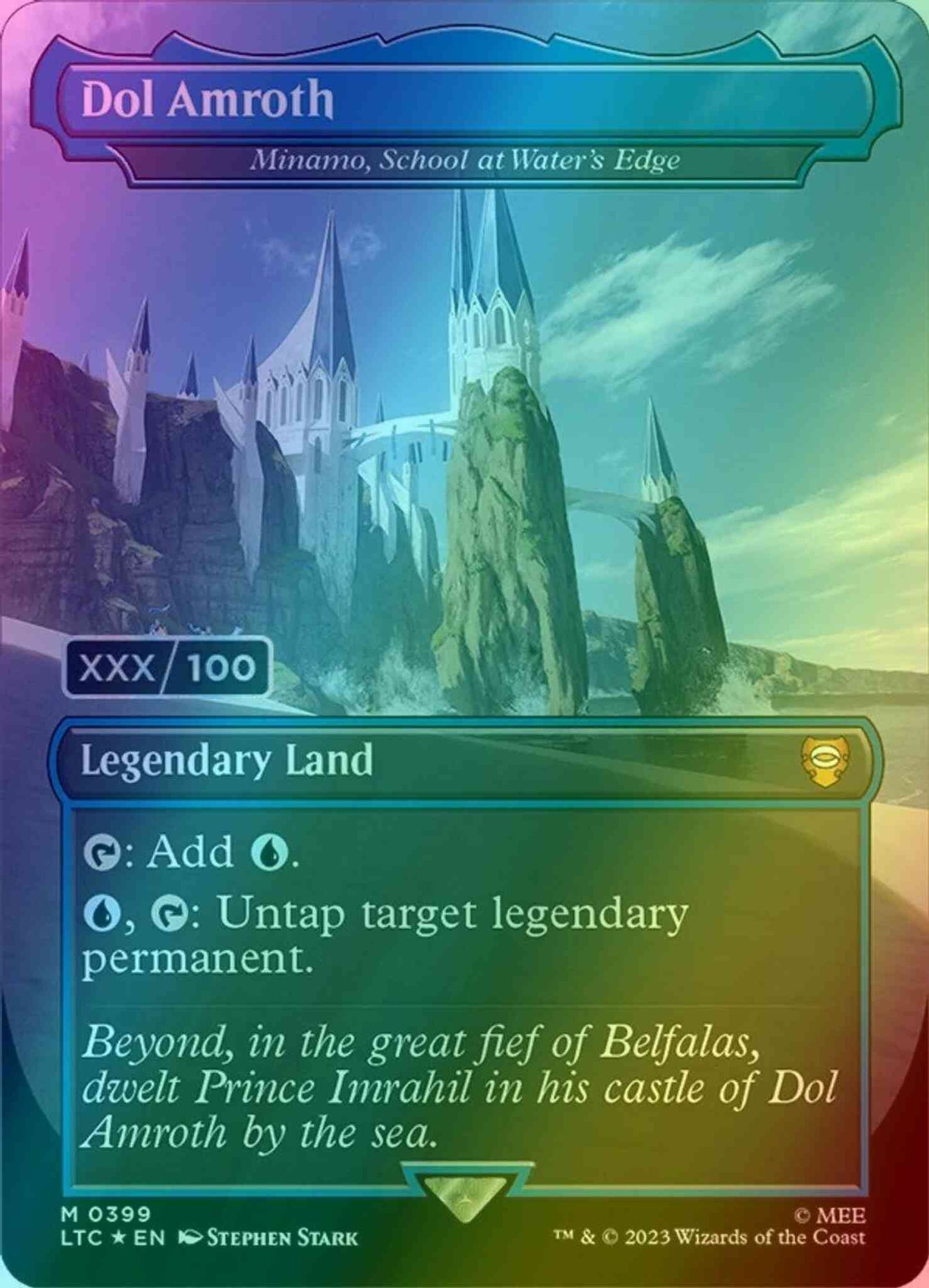 Dol Amroth - Minamo, School at Water's Edge - Serial Numbered [399z] [Borderless] [Realms and Relics] [The Lord of the Rings: Tales of Middle-earth: Commander] [Foil]