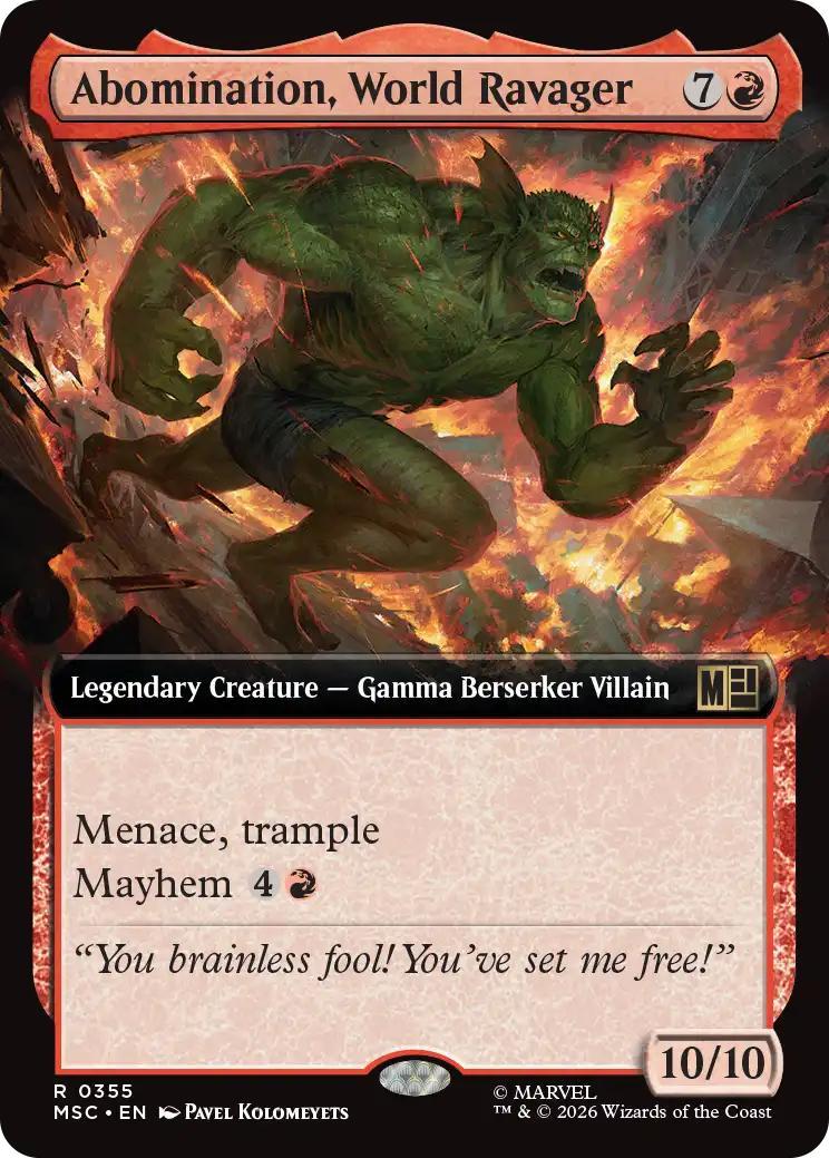 Abomination, World Ravager [355] [Extended Art] [Marvel Super Heroes: Commander] [Non-Foil]